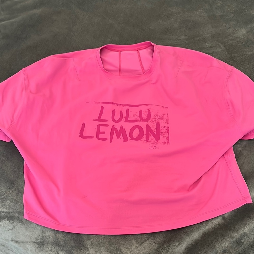 Lululemon Abrasion-Resistant Training Tee — Ed Curtis “Sonic Pink” , Size Lg/xl - Picture 2 of 5
